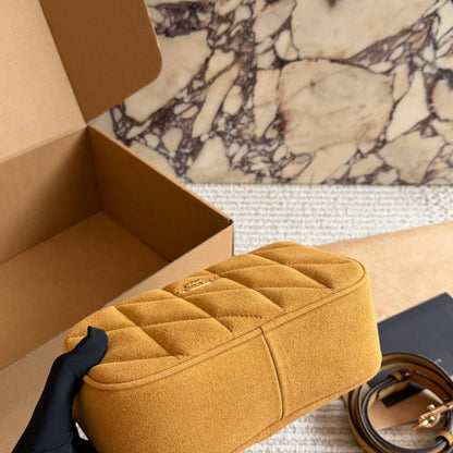 Cuero | Quilted Suede Mini Top-Handle Bag