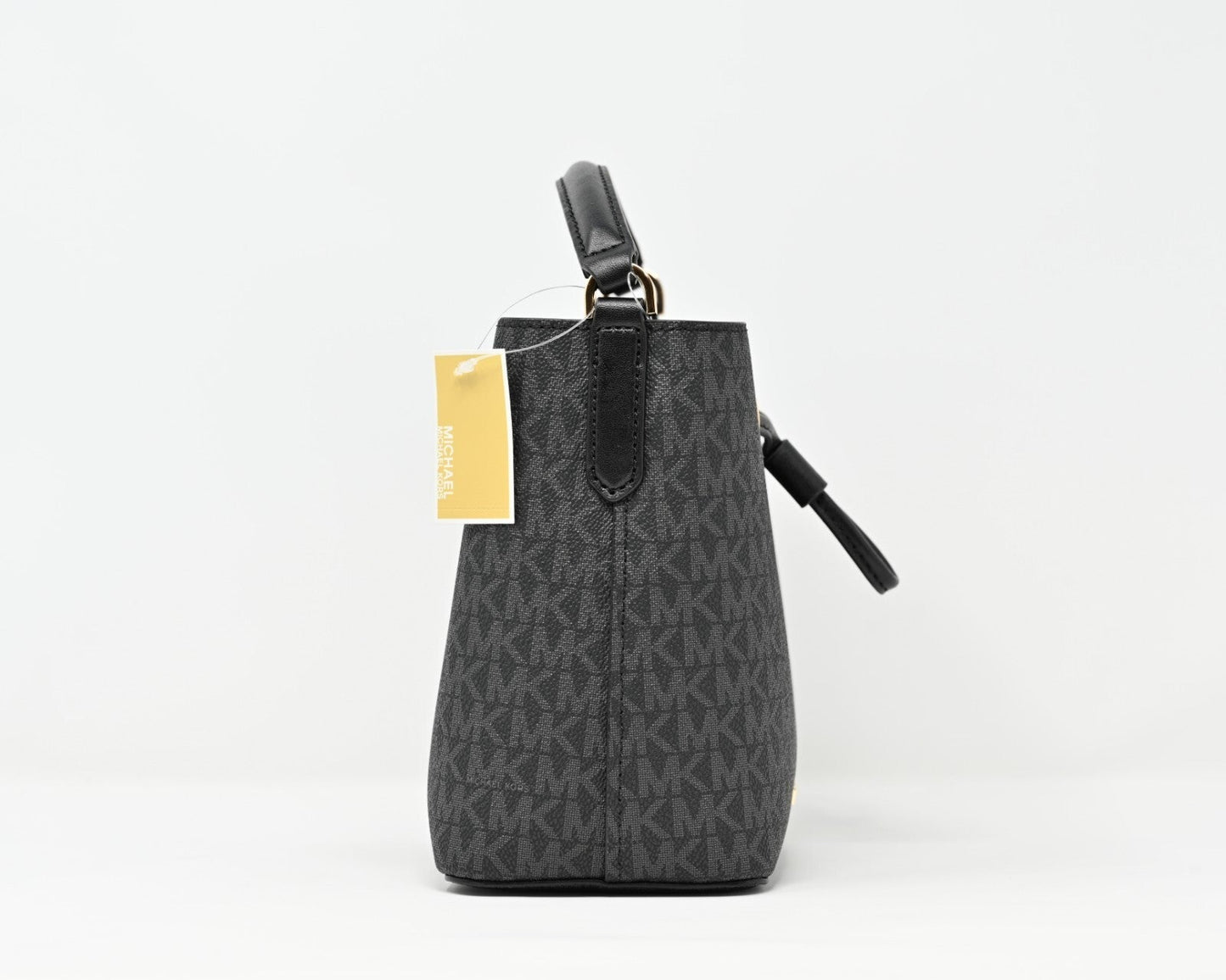 Cuero | SURI Small Logo Bucket Crossbody Black Signature Canvas