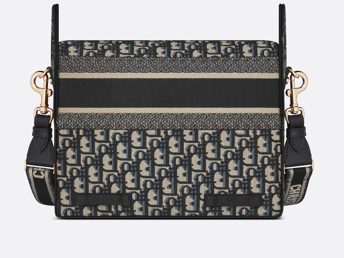 Cuero | Medium Diorcamp Bag Blue Oblique Embroidery