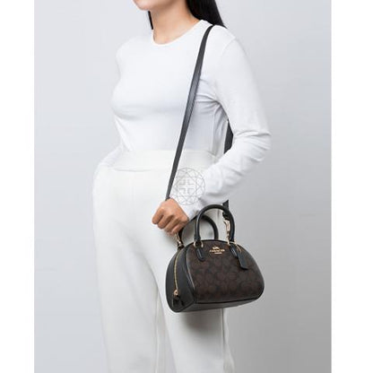 Cuero | Sydney Satchel Signature Brown Black