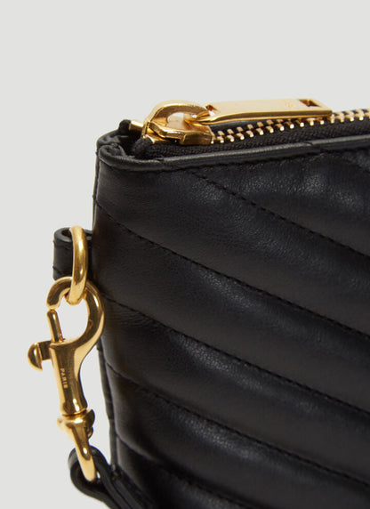 Cuero | Black Pouch In Matelassé Leather