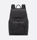 Saddle Backpack Black Dior Oblique Jacquard and Grained Calfskin