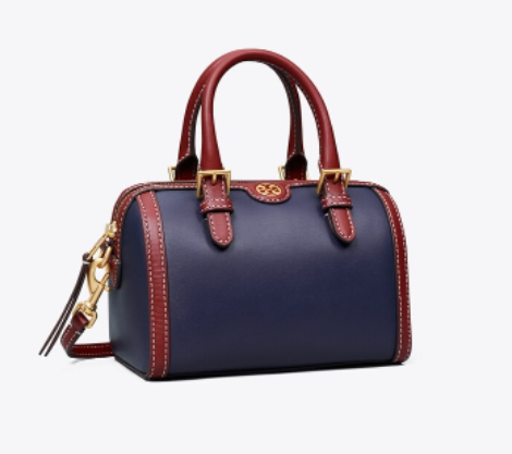 Cuero | Monogram Two-Tone Barrel Leather Crossbody Bag